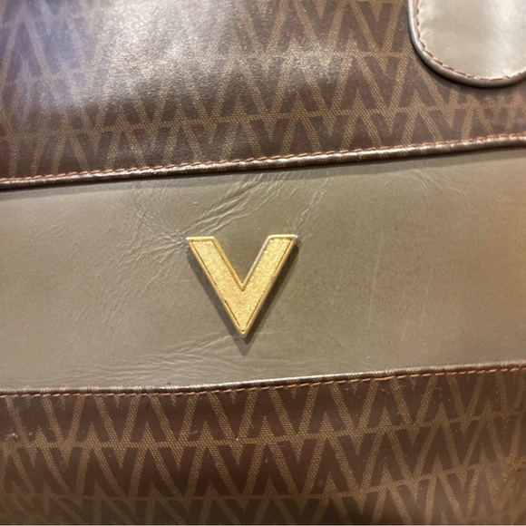 Mario Valentino Brown Monogram Tote with Attached Pouch - Picture 5 of 9